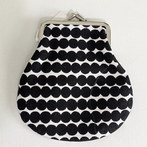 Marimekko New Small Räsymatto Coin Purse Wallet, Black And White, Scandinavian - Picture 2 of 9